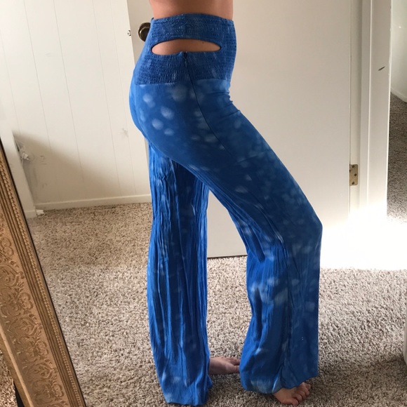 Indah Pants - Indah blue wide leg pants - S